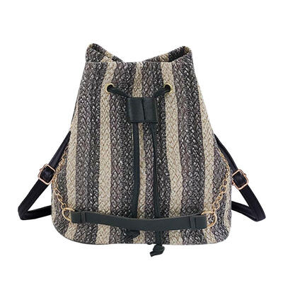 

Weaving Shoulder Top-handle Bags Women Backpacks Drawstring Bucket Bags