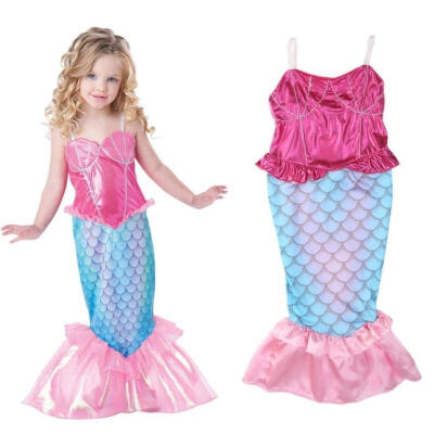 

Little Mermaid Kids Girls Tail Bikini Bathing Swimsuit Beach Swimwear Costumes