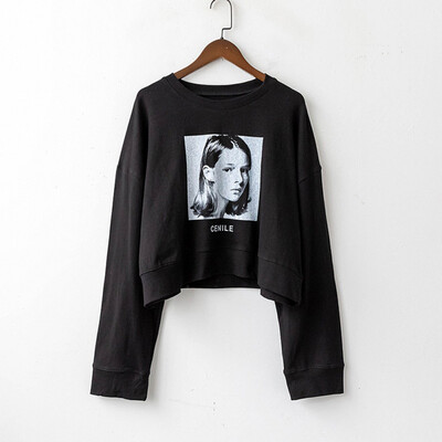 

Women Long Sleeve Casual Retro Sweatshirt Autumn Loose Pullover Female European Style Hoodies Gothic Tracksuit