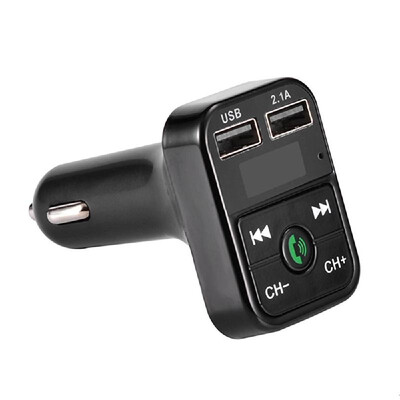 

KELIMA BT Wireless FM Transmitter Car Charger Hands-free Call w Microphone Support U Disk TF Card