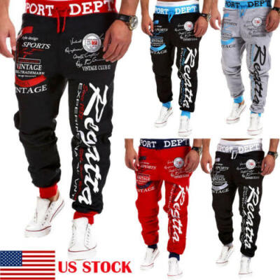 

US Mens Slim Fit Urban Straight Leg Trousers Casual Pencil Jogger Cargo Pants