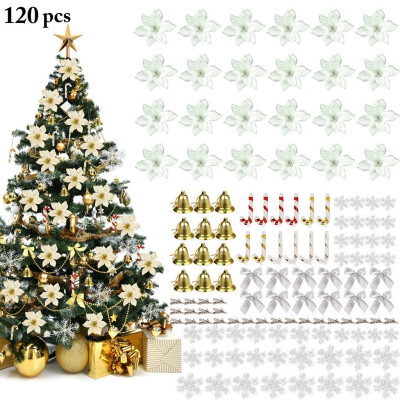 

Gobestart 120pc Glitter Flower For Christmas Decorations Xmas Event Party home Supplies