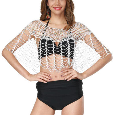 

Women Bathing Lace Crochet Bikini Hollow Out Swimwear Summer Beach Bikinis Outside Short Cover up
