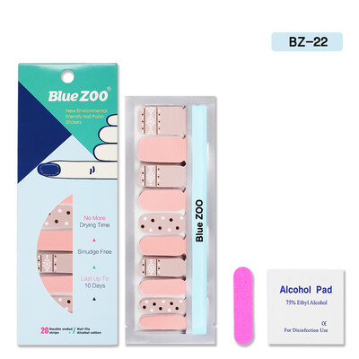 

Blue ZOO 20PcsSheet Nail Polish Stickers with 1Pcs Nail File Cute Patterns Full Wraps Nail Art Adhesive Decals