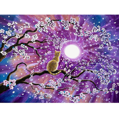 

DIY Diamond Painting Cat Tree Moon Cross Stitch Embroidery Decoration Gifts Resin Mosaic Round Full Diamond 4030cm
