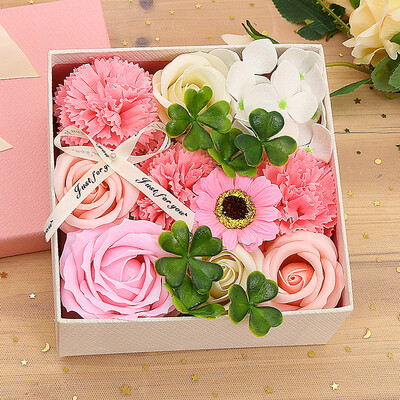 

Gobestart Mothers Day DIY Soap Flower Gift Rose Box Bouquet Wedding Home Festival Gift