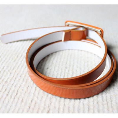 

Fashion Women Girls Candy Colors Belt Adjustable Low Waist Narrow Thin Skinny Belt PU Leather Purple