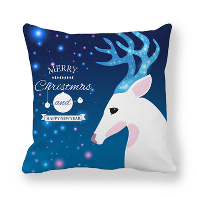 

New Christmas English Printing Pillow Case Glitter Sofa Throw Cushion Cover