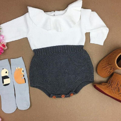 

Fashion Newborn Baby Girls Wool Knit Warm Romper Jumpsuit Outfits Clothes Winter