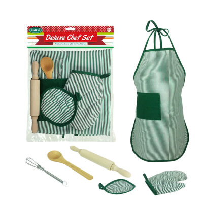 

Kids Baking Gadgets Set Mitt Kneading Stick Spoon Apron Egg Beater Small Cloth Kit Kitchen Tools