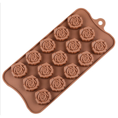 

Silicone 15 Rose Flower Shape Chocolate Cake Soap Candy Moulds DIY Fondant Mould Cake Decorating Tools Accessory