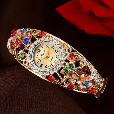 

Womens Watch with Drill Head Flower Watch Lady Bracelet Watch