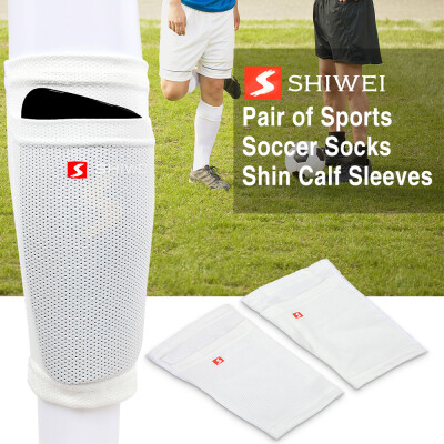 

Shiwei Pair of Soccer Socks Shin Calf Sleeves for Legs Pads Pocket Breathable Polyester