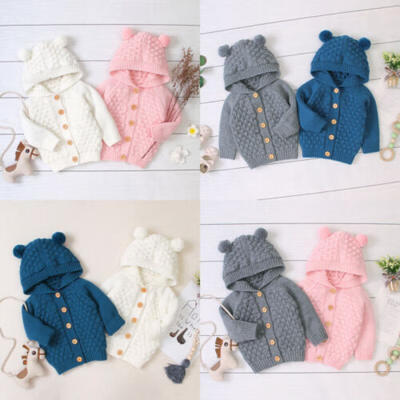 

Newborn Infant Girl Winter Warm Outerwear Hooded Coat Jacket Kids Sweater