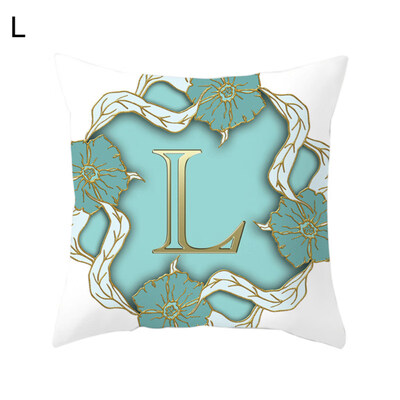 

English Letter Flower Pillow Case Cushion Cover Sofa Bed Car Cafe Office Decor