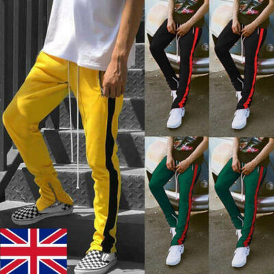 

Mens Gym Slim Fit Trousers Tracksuit Bottoms Skinny Joggers Sweat Track Pants UK