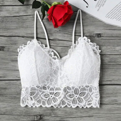 

〖Follure〗Women Vest Crop Lace Wire Free Bra Lingerie Sexy V-Neck Underwear Camisole -XL