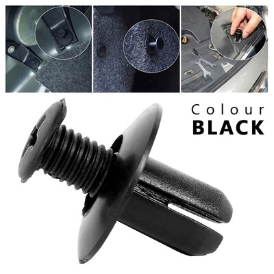 

500100PCS 8mm Hole Plastic Rivets Fastener Push Clips Black for Car Auto Fender