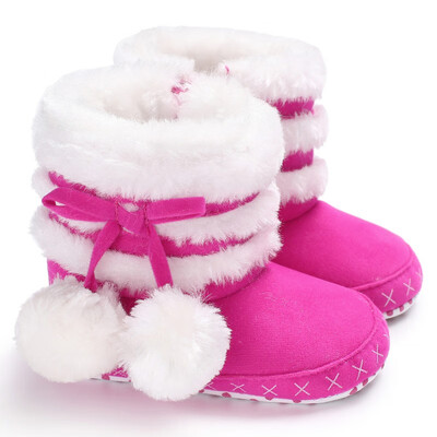 

WEIXINBUY 2 Style Sweet Infant Baby Girls Cotton Shoes Furry Soft Sole Toddler Baby Girl Winter Boots Booties First Walkers