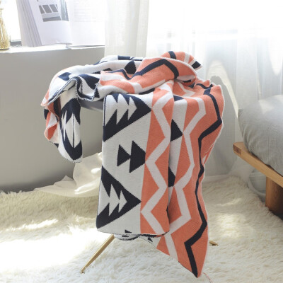 

Summer Air Conditioning Knit Blanket Nordic Geometric Wool Throw 100 Cotton Sofa Knee Blanket