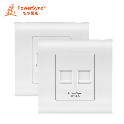 

Baoer Xingke telephone voice network cable computer information simple double hole 86 type panel Yabai 2 into PowerSync ACPDCBNNPB-2