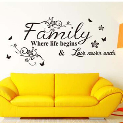 

〖Follure〗HotArt Family Beautiful Flower Wall Stickers Home Words Decor Wall Sticker