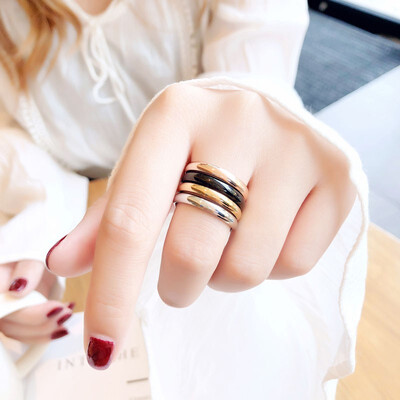

Light luxury steel ladies ring fashion hand jewelry gift