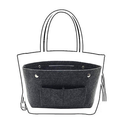 

Gobestart Womens Handbag Organizer Bag Purse Insert Bag Felt MultiPocket Tote Useful Bag