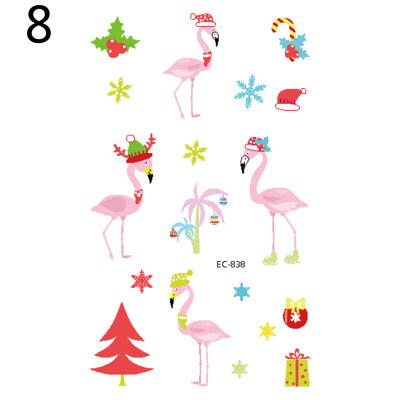 

Cartoon Christmas Elements Waterproof Temporary Tattoo Stickers Children Gift