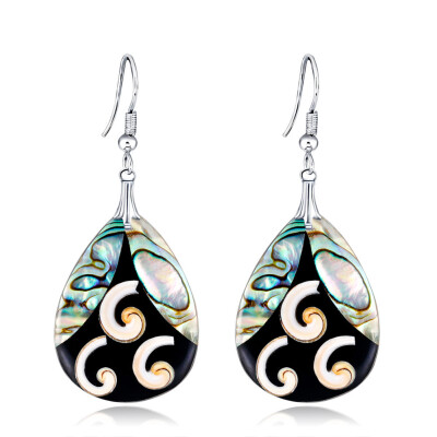 

Silver Earrings Sea Blue Vintage Topaz Dangle Drop Hook Women Jewelry