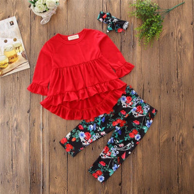 

Toddler Kids Baby Girl T-shirt Tops Dresses Floral Pants Legging Outfit Set 0-5T