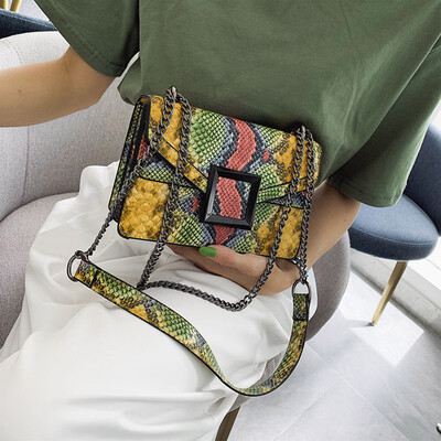 

Tailored Womens Bag Snake Print Shoulder Bag Vintage Crossbody Womens Shoulder Bag