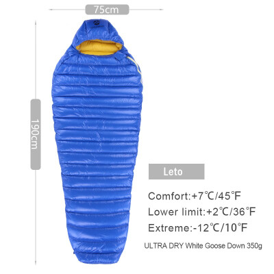 

AEGISMAX Outdoor Camp Ultra Dry White Goose Down Sleeping Bag 700FP Mummy Type Sleeping Gear Water Repellent Down