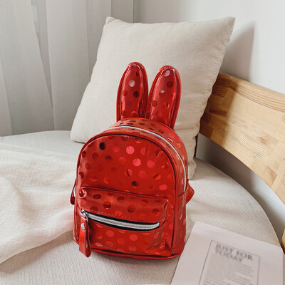 

Female Children Backpack Casual Bag Cartoon Rabbit Ear Bag Wave Point Package