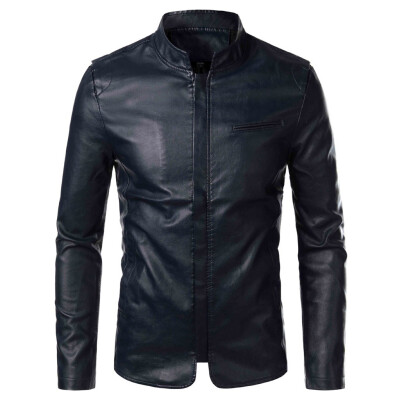 

Toponeto Men Leather Jacket Autumn&Winter Biker Motorcycle Zipper Outwear Coat