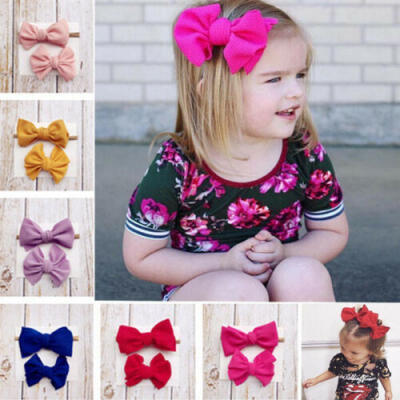 

2Pcs Cute Girl Baby Kids Toddler Headband Hair Band Bow Accessories Headwear USA