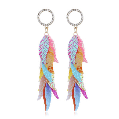 

Fashion Fluorescent Leaf Earrings Elegant Girl Drop Earring Women Jewelry