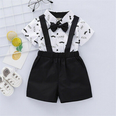 

2pcs Newborn Kid Baby Boy Gentleman Clothes Romper ShirtBib Pants Outfit Set