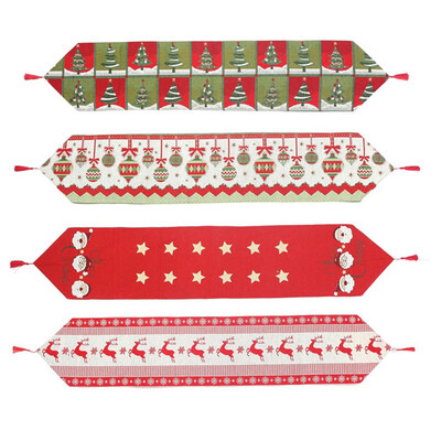 

RosewineC Christmas Table Runner Printed Table Flag Tablecloth Table Mat Table Cover Table Decoration Christmas Decorations