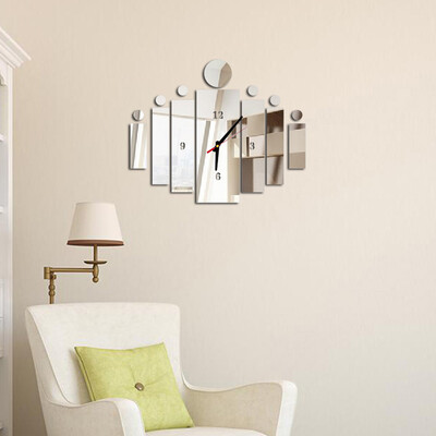

Gobestart Removable Diy Acrylic 3D Mirror Wall Sticker Decorative Clock