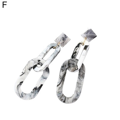 

Fashion Dual Ellipse Loops Acrylic Ear Drop Party Charm Jewelry Women Earrings