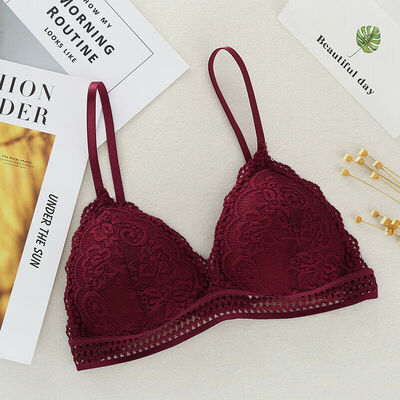

Sexy Front Cross Side Buckle Wireless Lace Bra Breathable for Women Sport Yoga