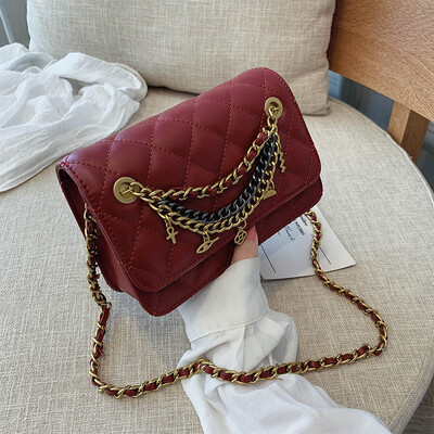 

Qiao Bani 2019 new Korean version of chic fashion solid color simple rhombic chain bag wild single shoulder diagonal handbag