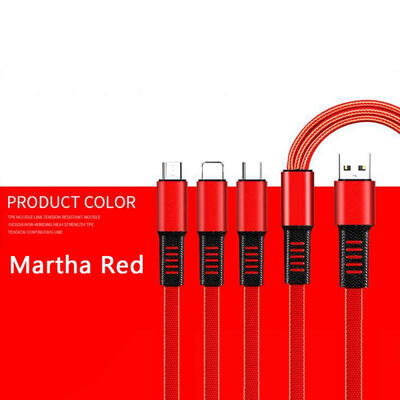

3 In 1 Multi Charging Cable Nylon Braided USB To Type-C Micro USB Lightning Fast Charging Cord For Mobile Phone-12m