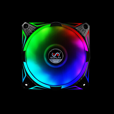 

SOPLAY RGB 12CM Radiator PC Case Fan Cooler Backward Airflow with 4PIN Interface Hydraulic Bearing