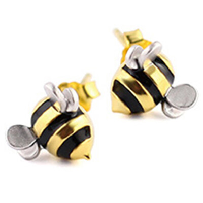 

New Arrival Gold Color Bees Stud Earrings For Women Fashion Girl Gift Fashion Jewelry Sliver Earring Drop Shipping