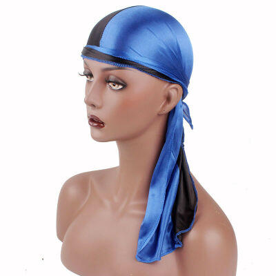 

New Solid Fashion Women Men Silky Durag Head Wrap Cap Summer Bandannas Rag Hat