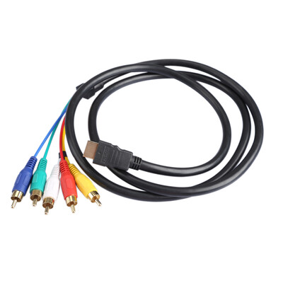 

15m 5Ft HDMI Cable to 5RCA 5-RCA Audio Video AV Component Cord Gold Plated