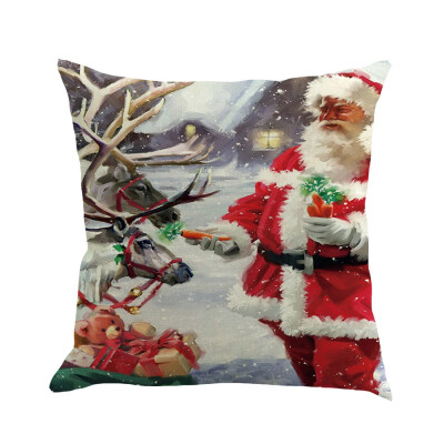 

Tailored Christmas Cotton Linen Sofa Car Home Waist Cushion Cover Throw Pillow Case