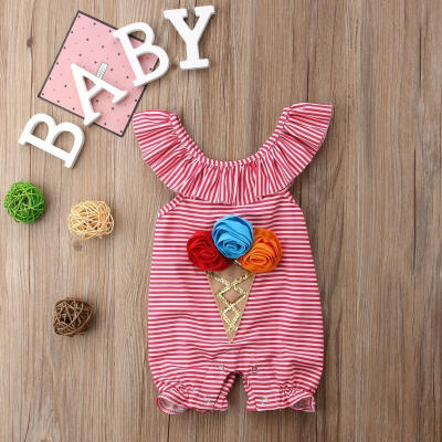 

Newest Newborn Cute Baby Girls 3D Flower Printed Romper Pants Bodysuit Sunsuit Outfit Set Clothes